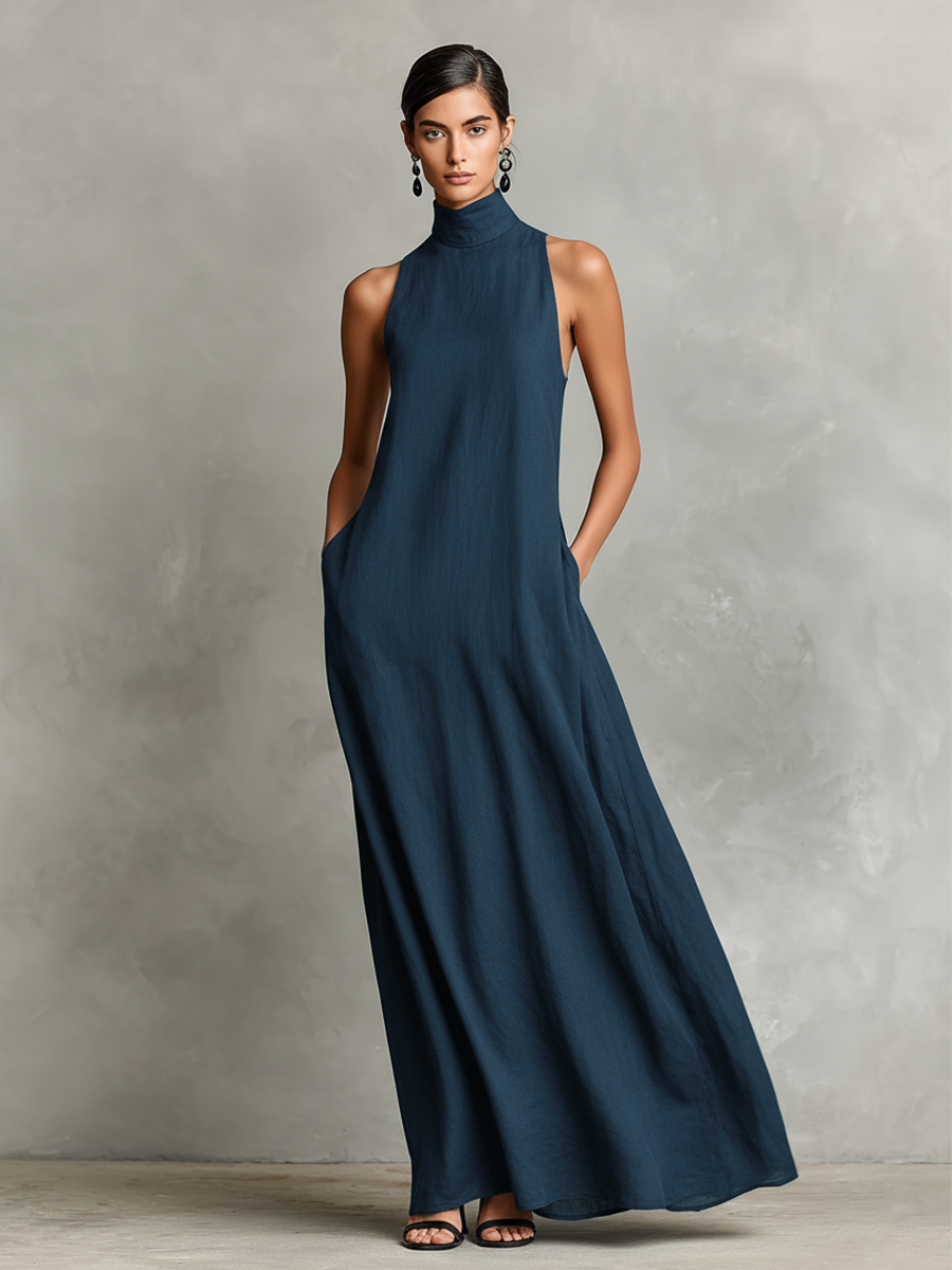 Sophie | Robe longue noire minimaliste