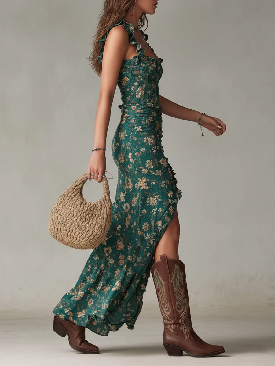 Alma | Robe longue fleurie style bohème
