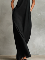 Sophie | Robe longue noire minimaliste