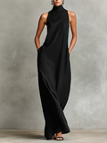 Sophie | Robe longue noire minimaliste