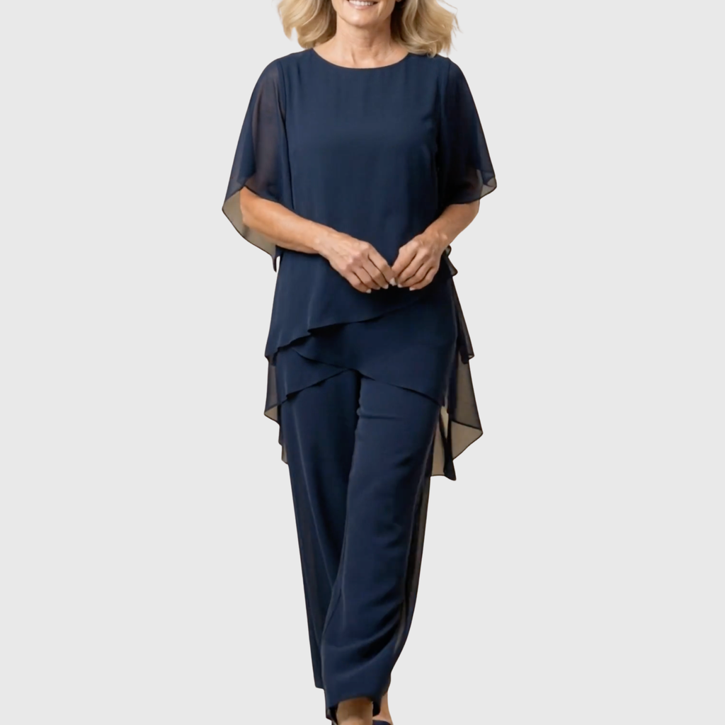 Claire | Ensemble avec pantalon palazzo drapé