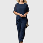 Claire | Ensemble avec pantalon palazzo drapé