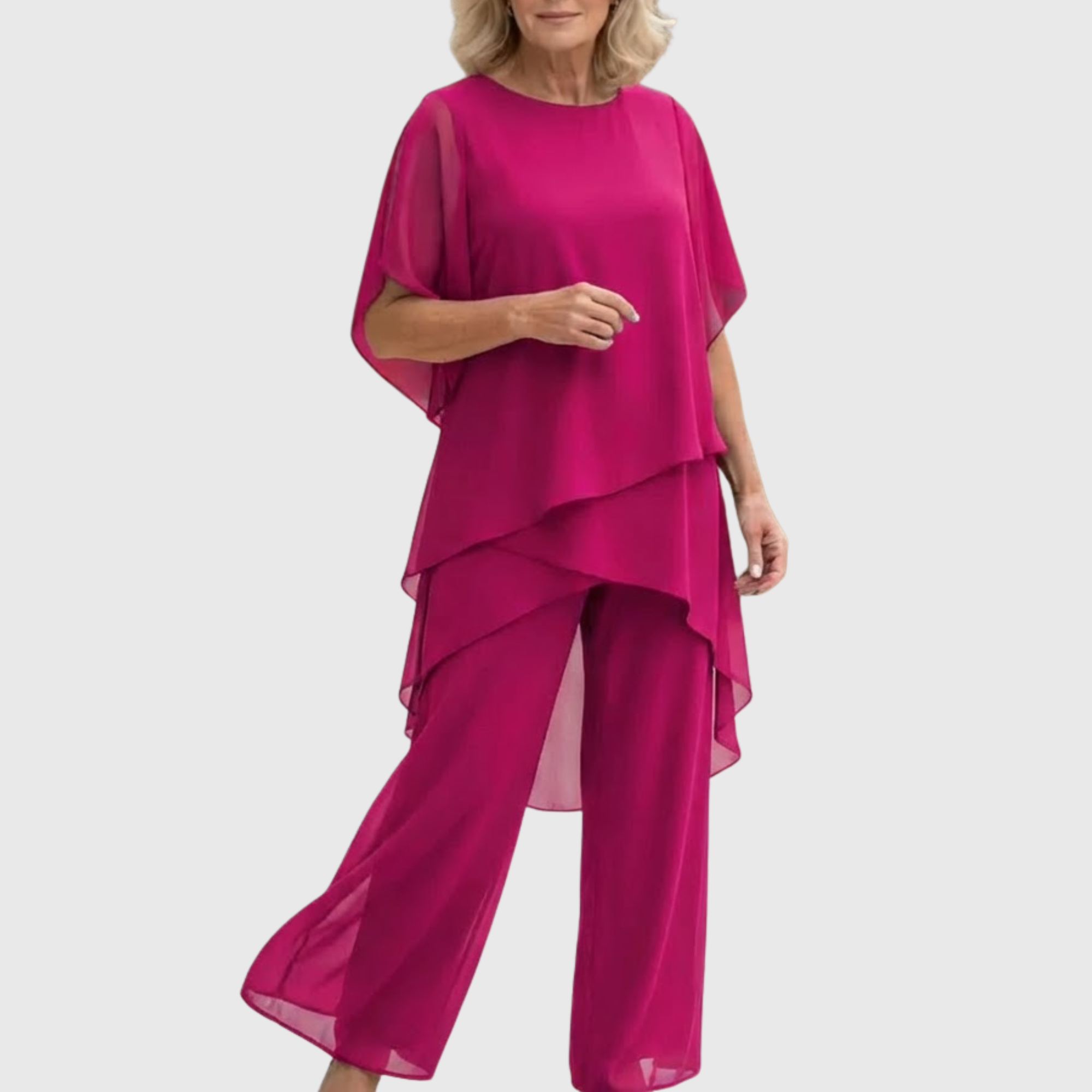 Claire | Ensemble avec pantalon palazzo drapé