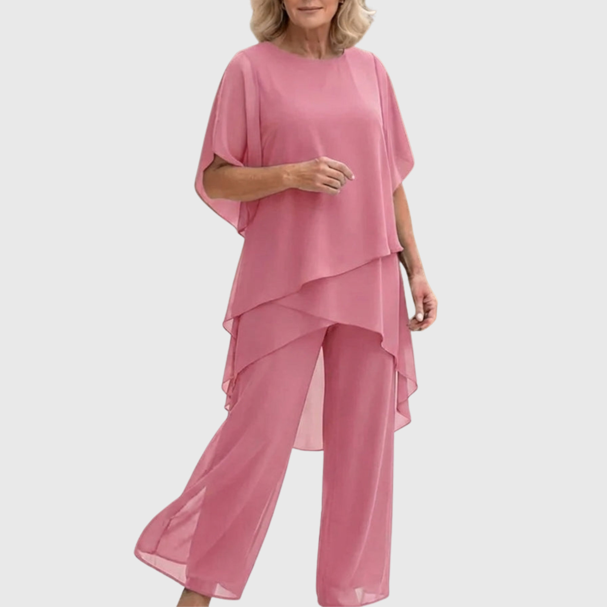 Claire | Ensemble avec pantalon palazzo drapé