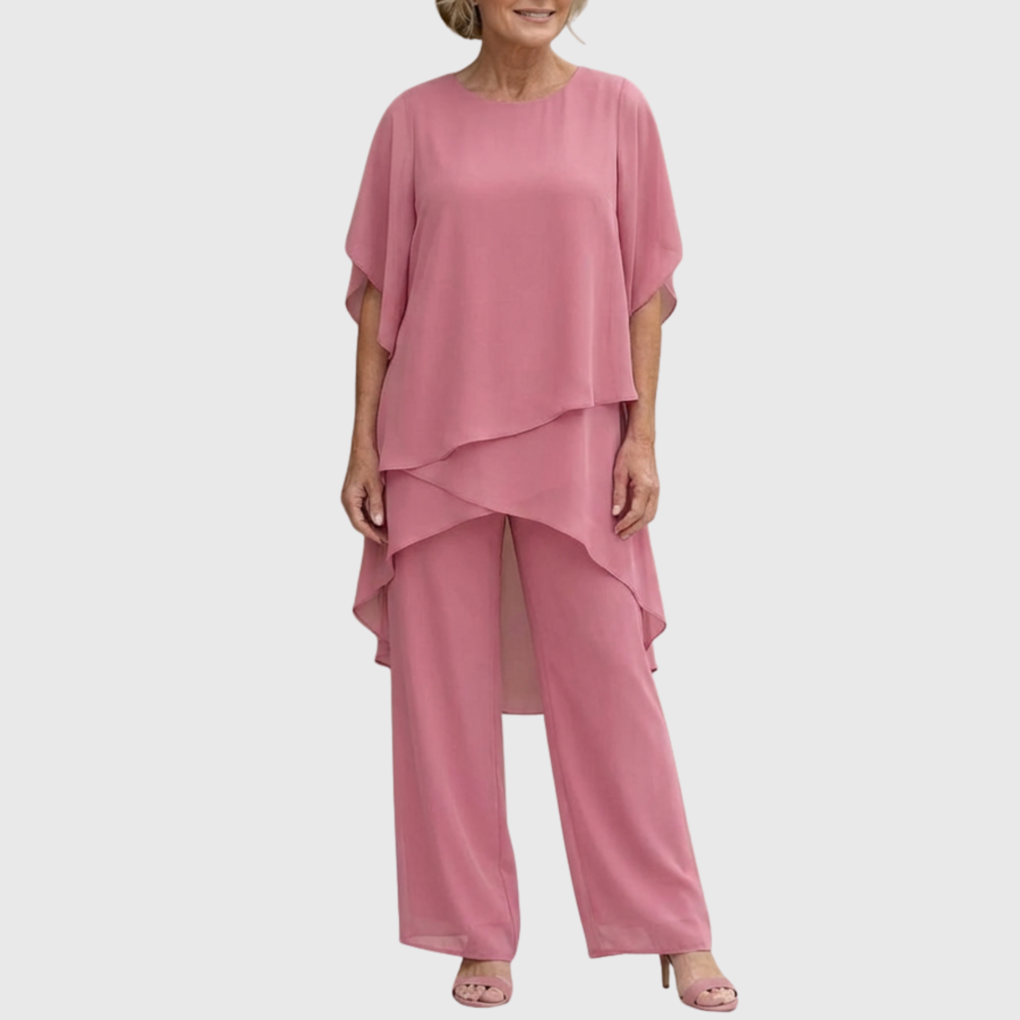 Claire | Ensemble avec pantalon palazzo drapé