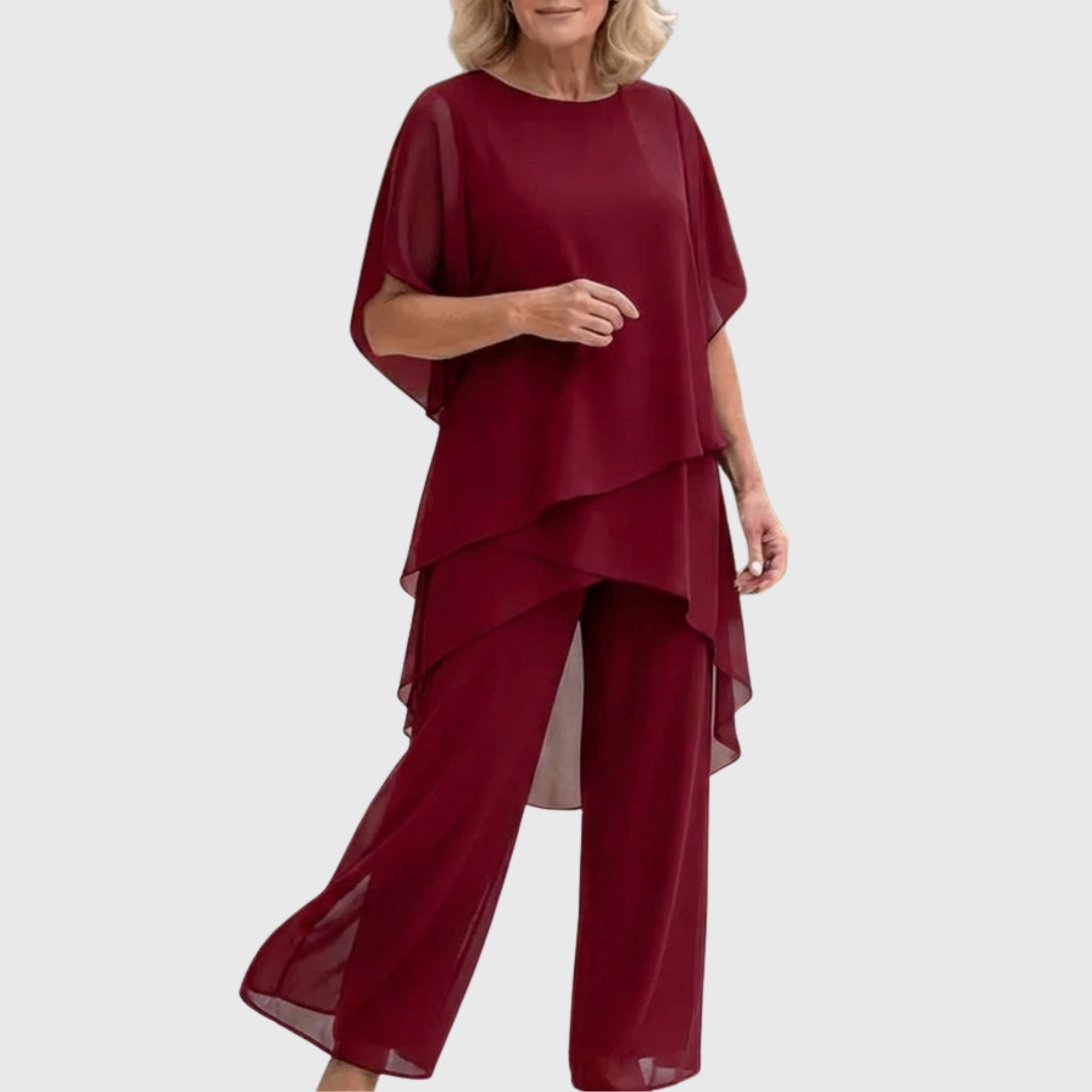 Claire | Ensemble avec pantalon palazzo drapé