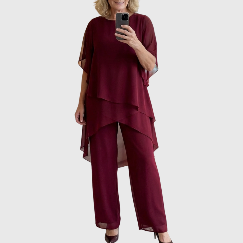 Claire | Ensemble avec pantalon palazzo drapé
