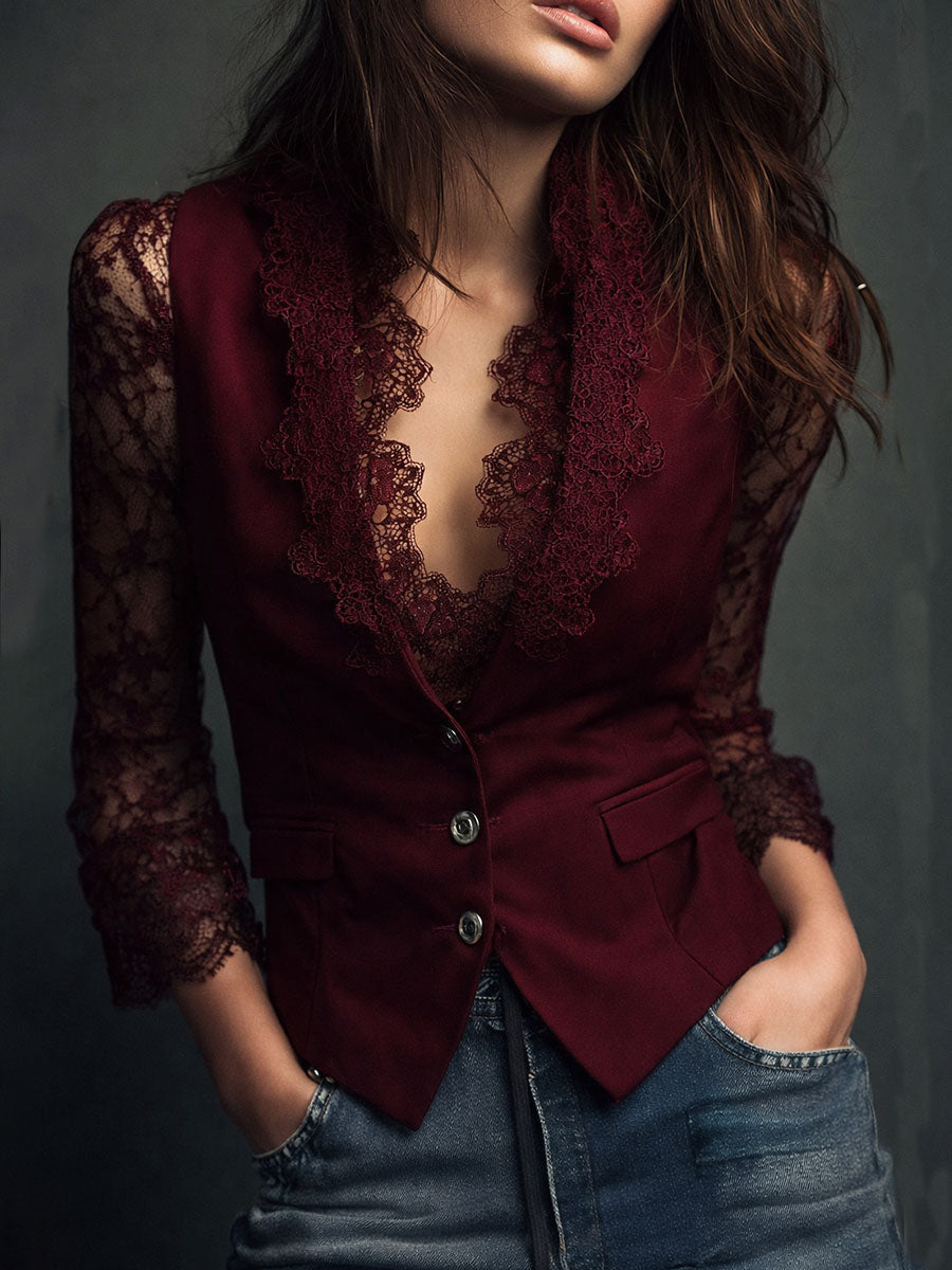 Leni | Elegante Spitzenbluse
