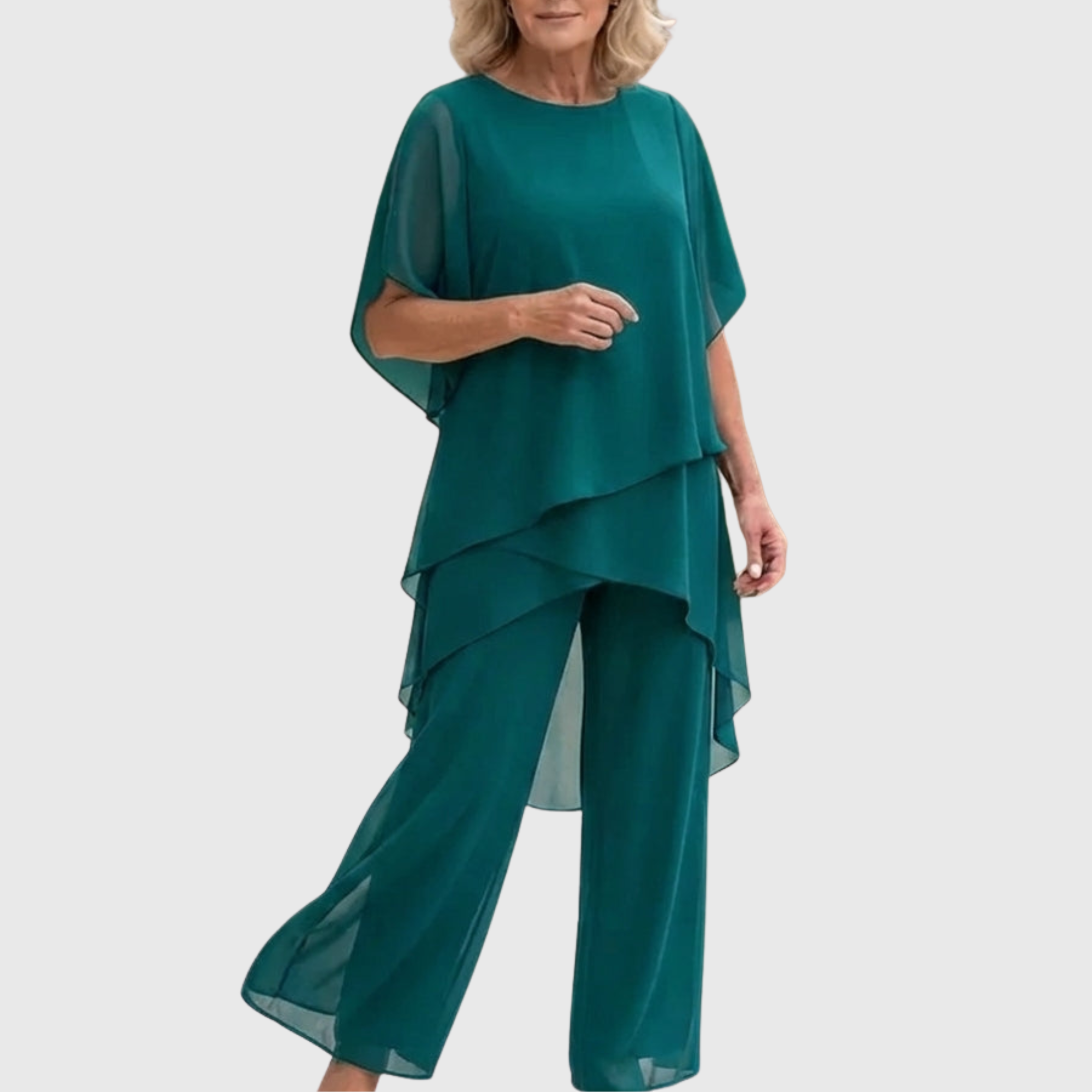 Claire | Ensemble avec pantalon palazzo drapé