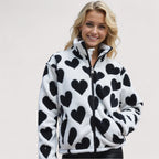 Klara | Wendbare Kuscheljacke mit Herzmuster