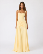 Babette | Robe maxi à encolure carrée froncée