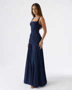 Babette | Robe maxi à encolure carrée froncée