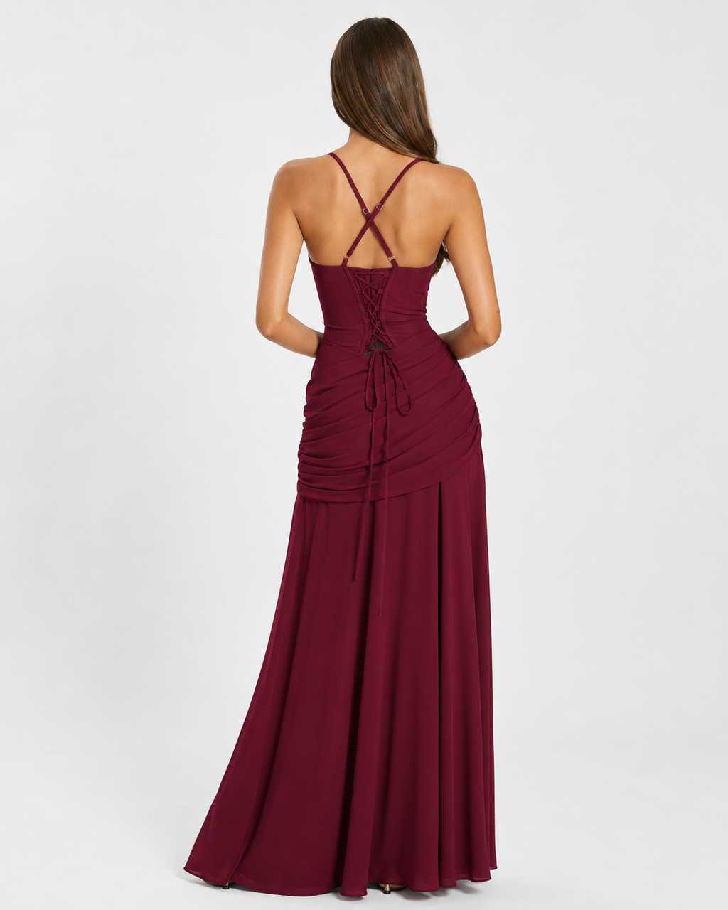 Babette | Robe maxi à encolure carrée froncée