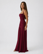 Babette | Robe maxi à encolure carrée froncée