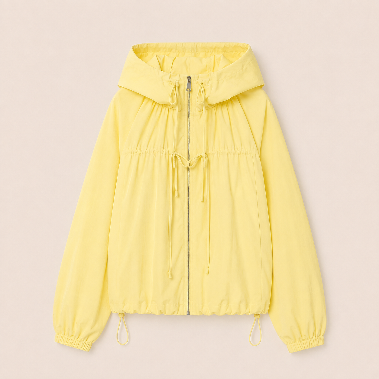 Veste coupe-vent oversize à capuche | Zippée, cordons de serrage