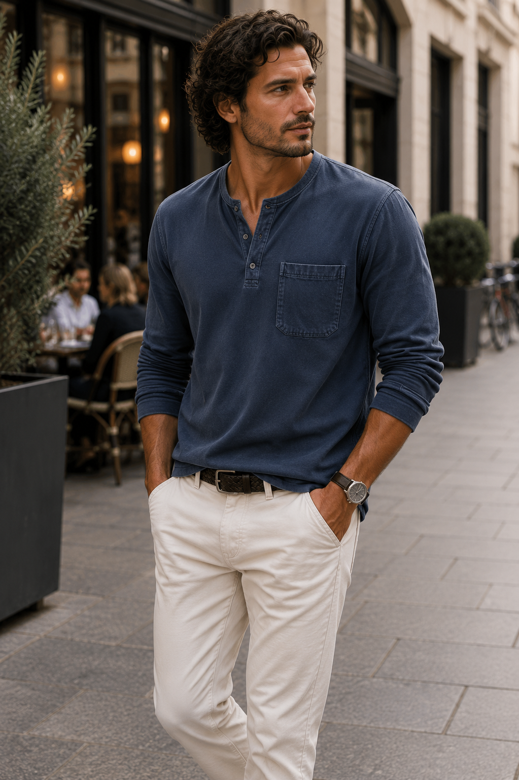 Anton | Langarm-Henleyshirt mit Knopfleiste