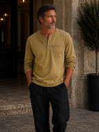 Anton | Langarm-Henleyshirt mit Knopfleiste