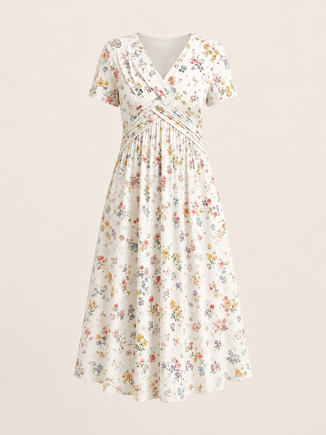 Robe à fleurs avec décolleté en V