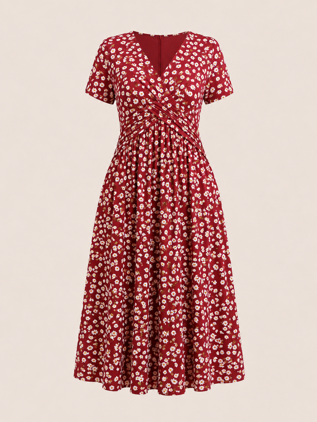 Blumenkleid mit V-Ausschnitt