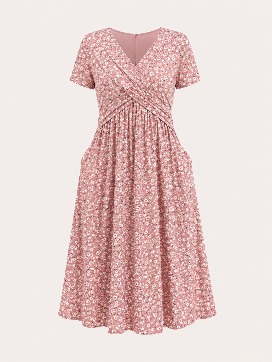 Blumenkleid mit V-Ausschnitt