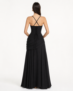 Babette | Robe maxi à encolure carrée froncée