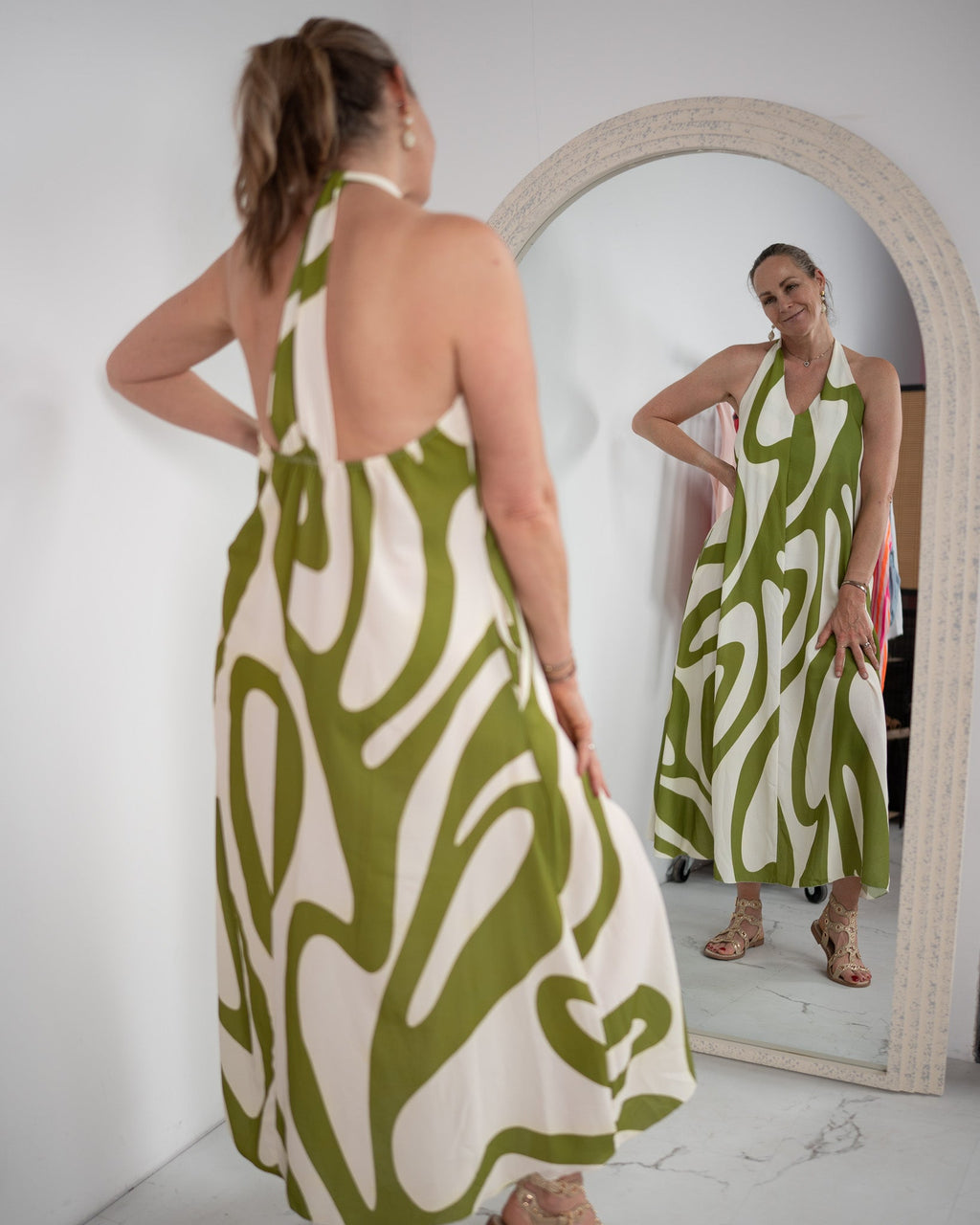 Inez Green Maxi Dress