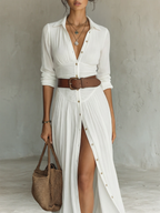 Maxikleid mit V-Ausschnitt und vorteilhafter Taille