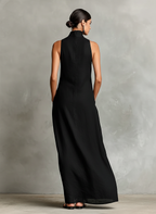 Sophie | Robe longue noire minimaliste