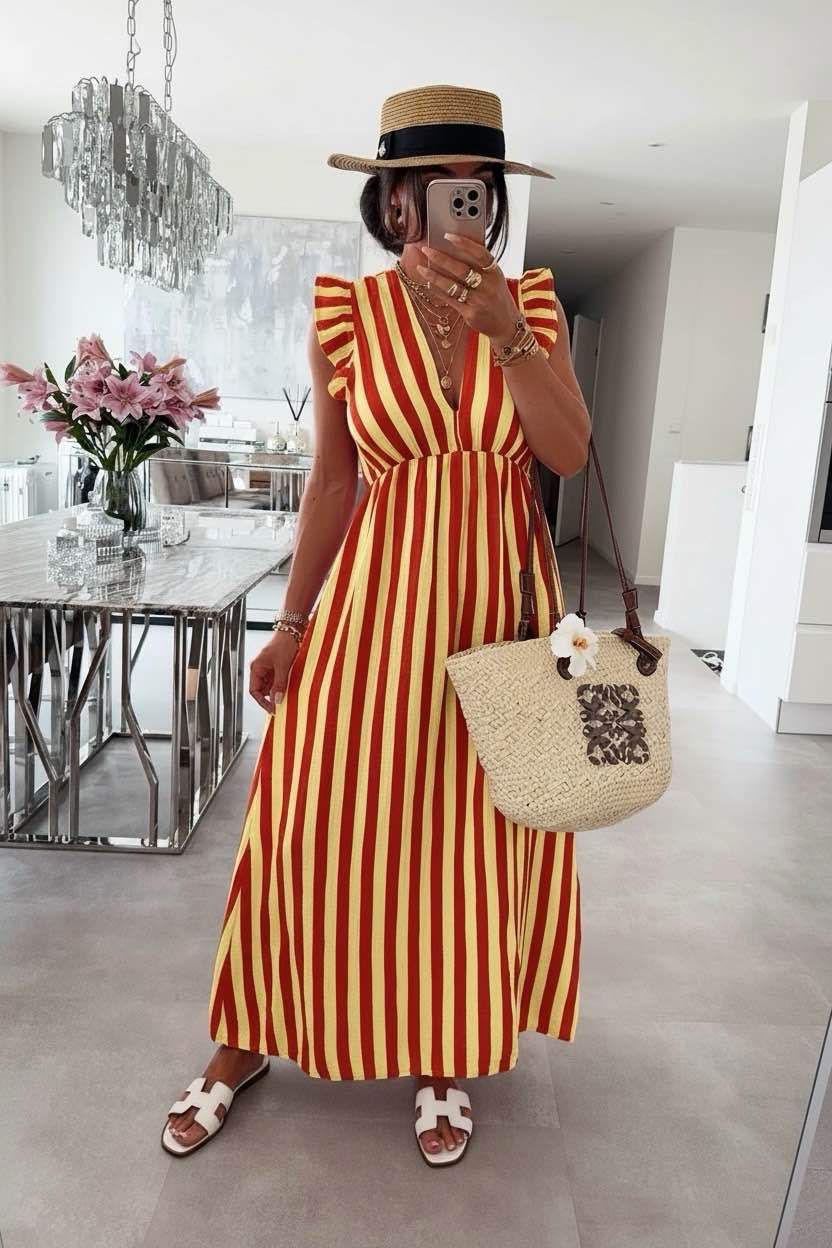 Stripe Ruffle Dress