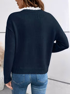 Klara | Eleganter Pullover mit Spitzenausschnitt
