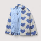Klara | Wendbare Kuscheljacke mit Herzmuster