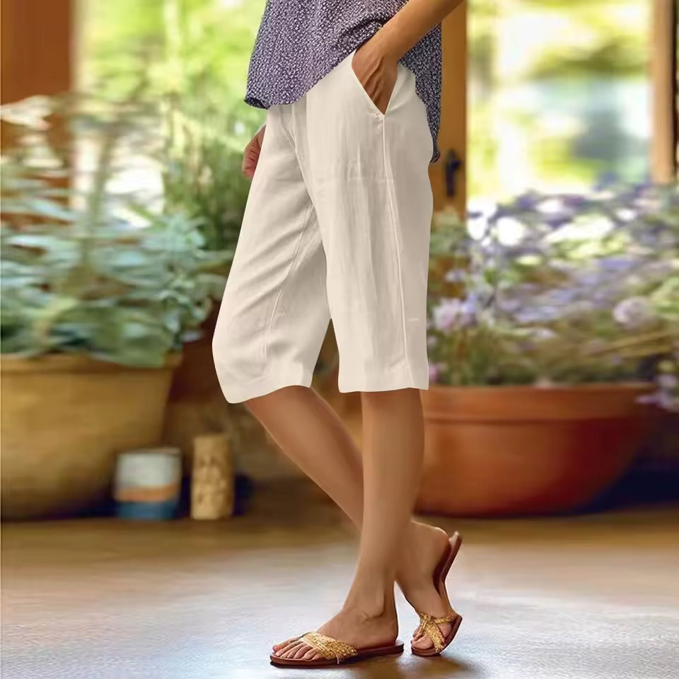 Pantalon Capri Lin en Coton