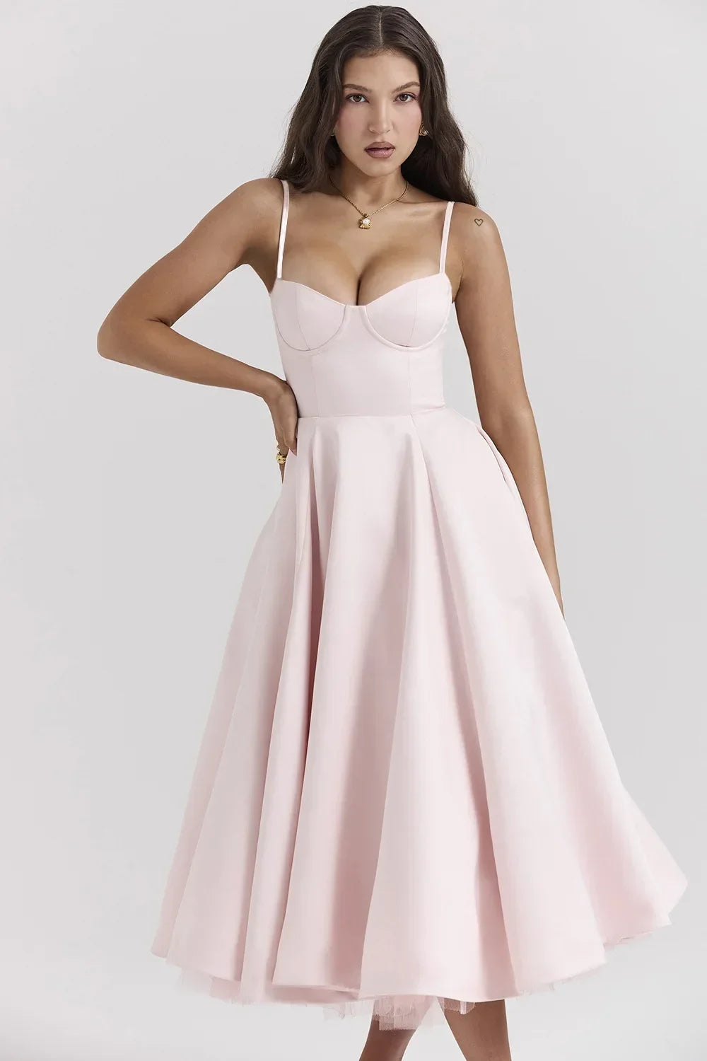 Pendulum Double-layer Suspender Dress Princess Dress Women Summer Sexy French Mesh Sleeveless Spaghetti Strap Maxi Camis Dress