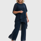 Claire | Ensemble avec pantalon palazzo drapé