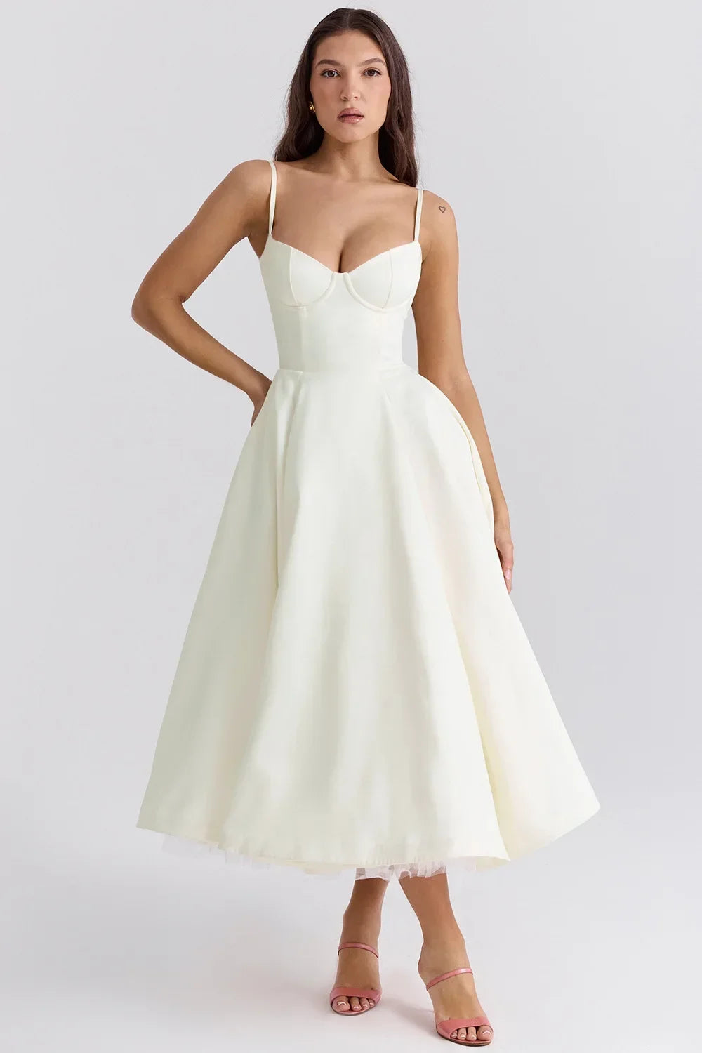 Pendulum Double-layer Suspender Dress Princess Dress Women Summer Sexy French Mesh Sleeveless Spaghetti Strap Maxi Camis Dress
