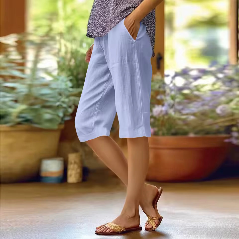 Pantalon Capri Lin en Coton