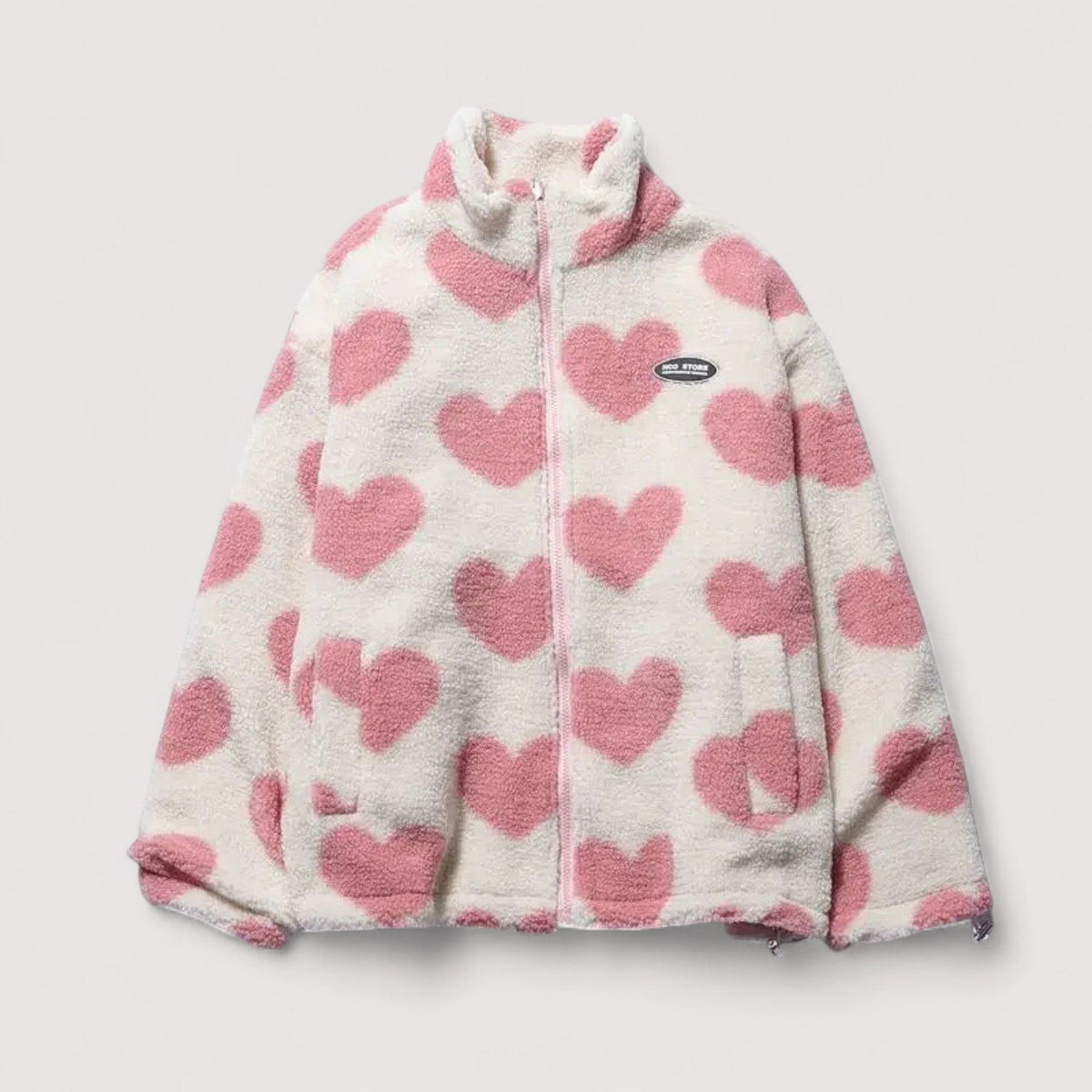 Klara | Wendbare Kuscheljacke mit Herzmuster