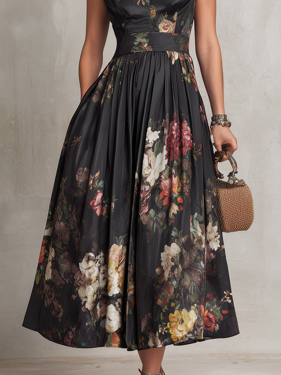 Sienna | Robe midi à motifs floraux