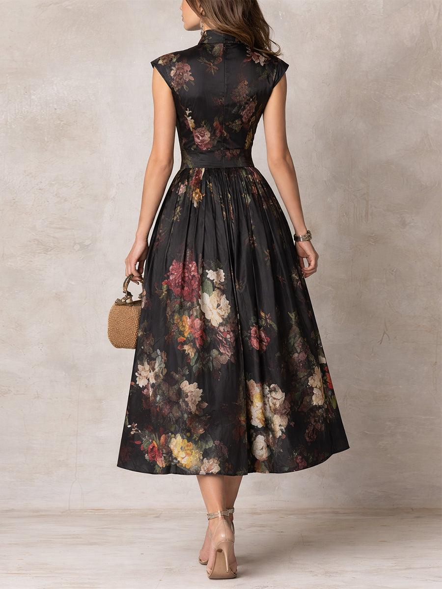 Sienna | Robe midi à motifs floraux