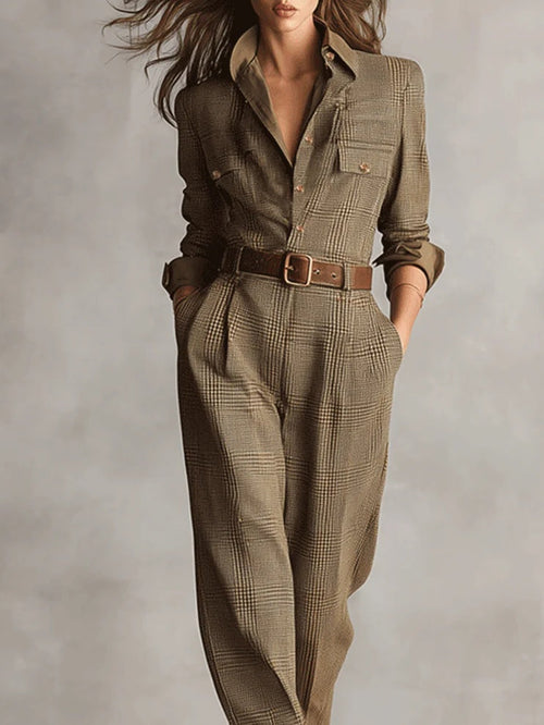 Anna™ || Geruite elegante jumpsuit