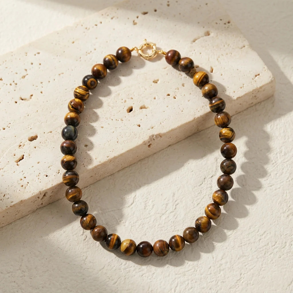 Bold Tigers Eye Necklace & Earrings (set of los)