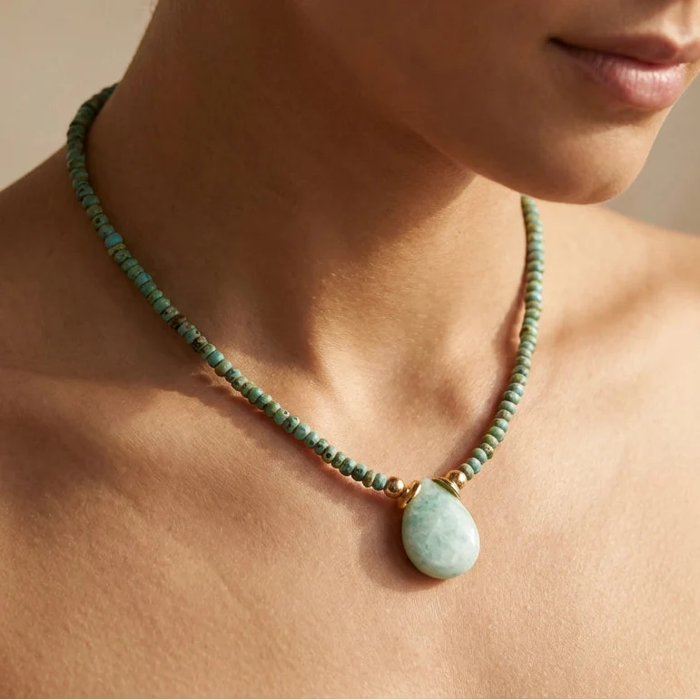 Amazonite Drop Necklace