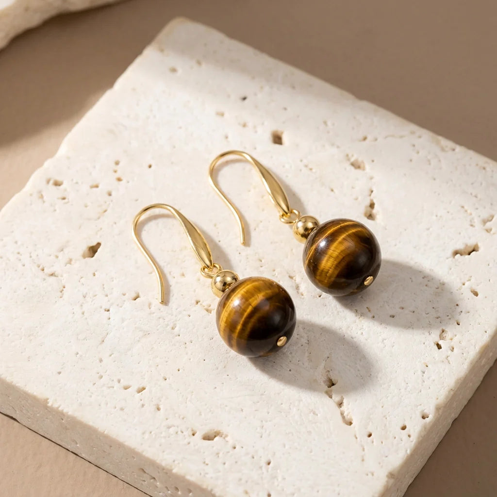 Bold Tigers Eye Necklace & Earrings (set of los)