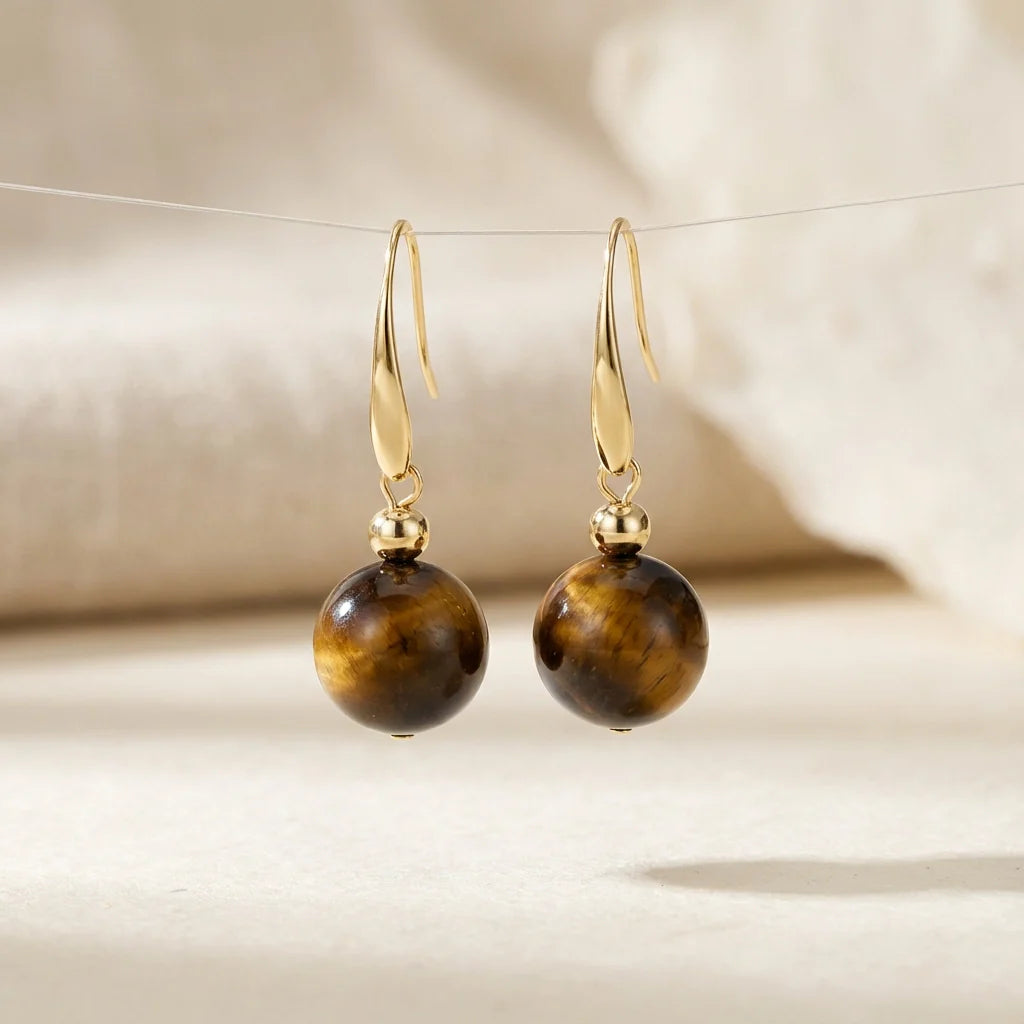 Bold Tigers Eye Necklace & Earrings (set of los)