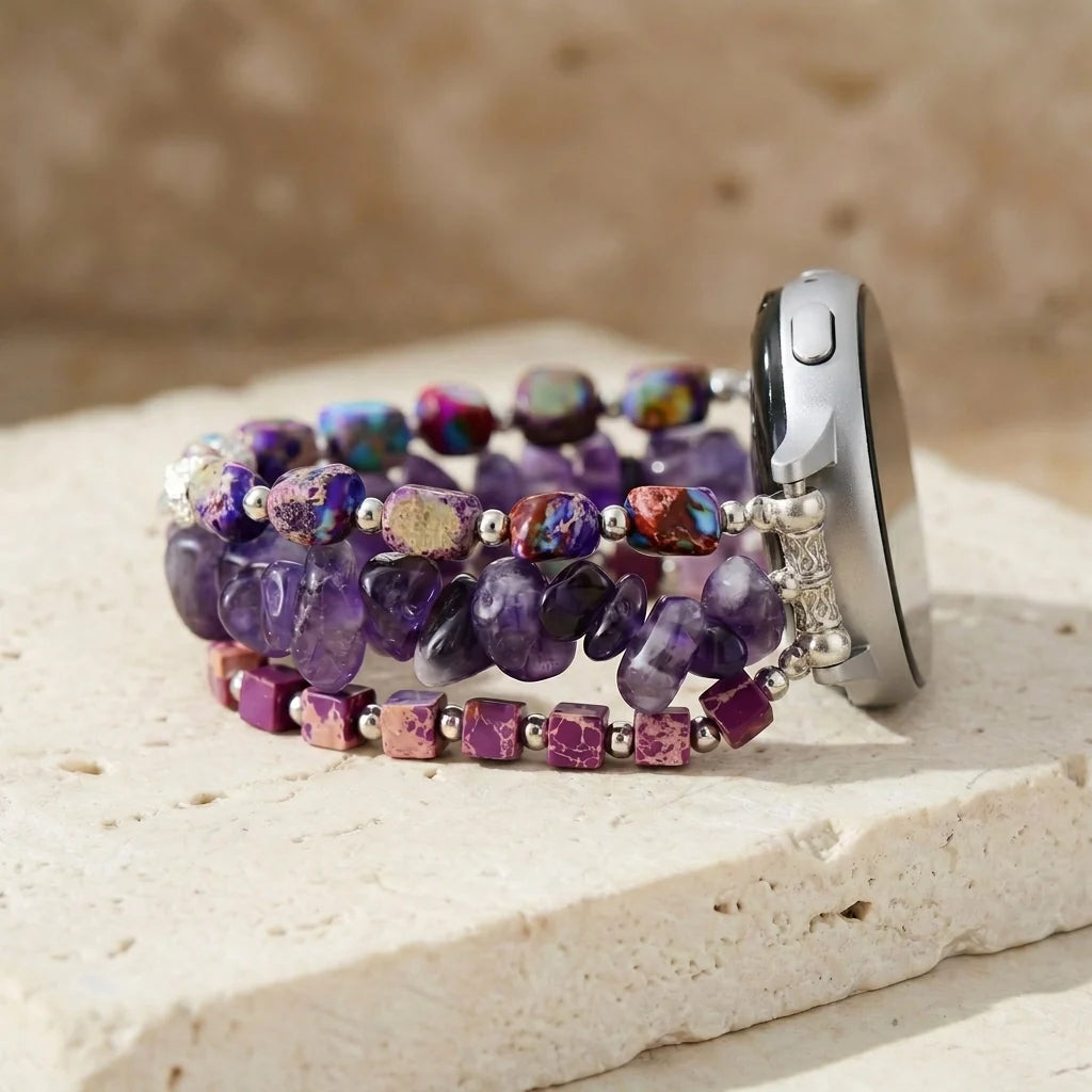 Amethyst & Jasper Samsung Watch Band