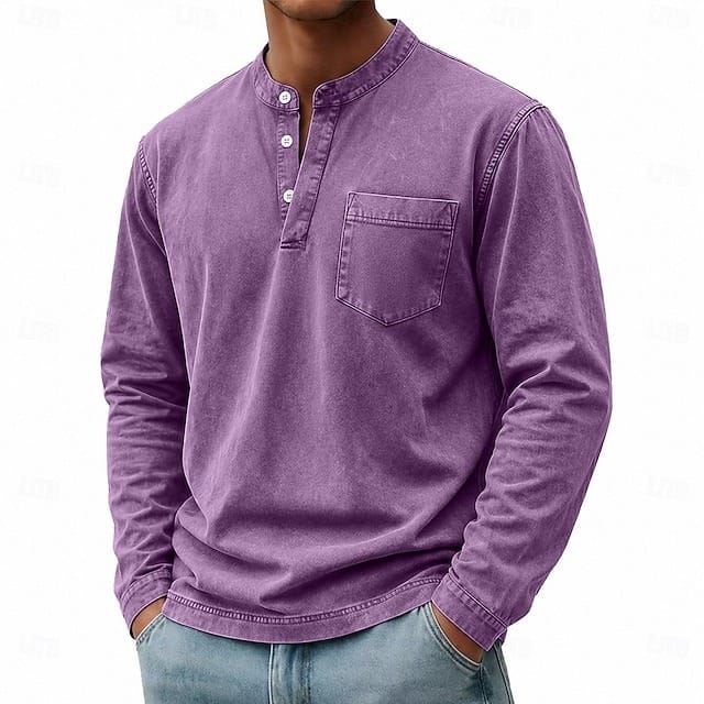 Anton | Langarm-Henleyshirt mit Knopfleiste
