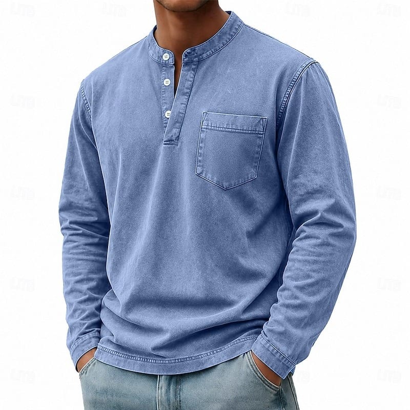Anton | Langarm-Henleyshirt mit Knopfleiste