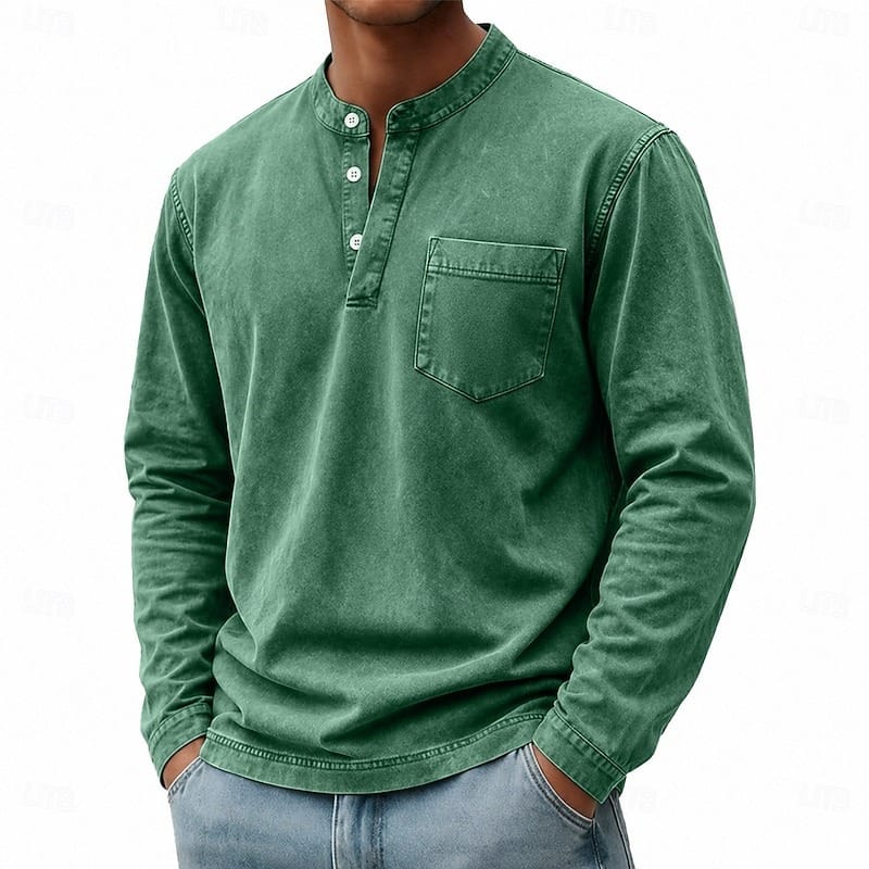 Anton | Langarm-Henleyshirt mit Knopfleiste