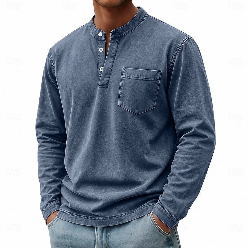 Anton | Langarm-Henleyshirt mit Knopfleiste