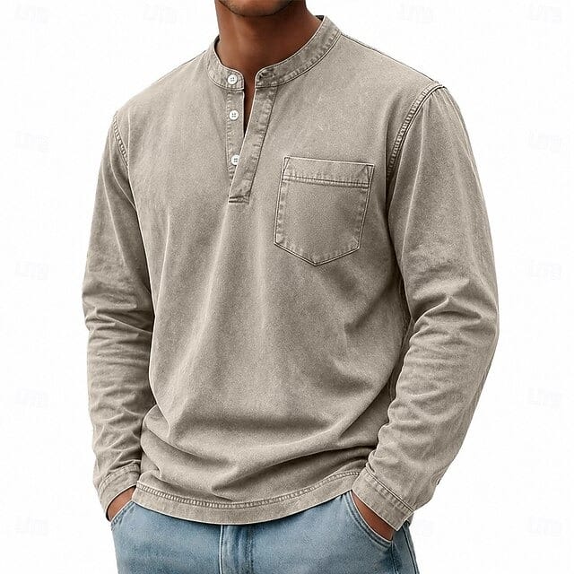Anton | Langarm-Henleyshirt mit Knopfleiste